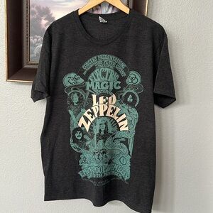 LED ZEPPELIN Graphic Print Band T-Shirt 707 Electric Magic Concert Gray Large